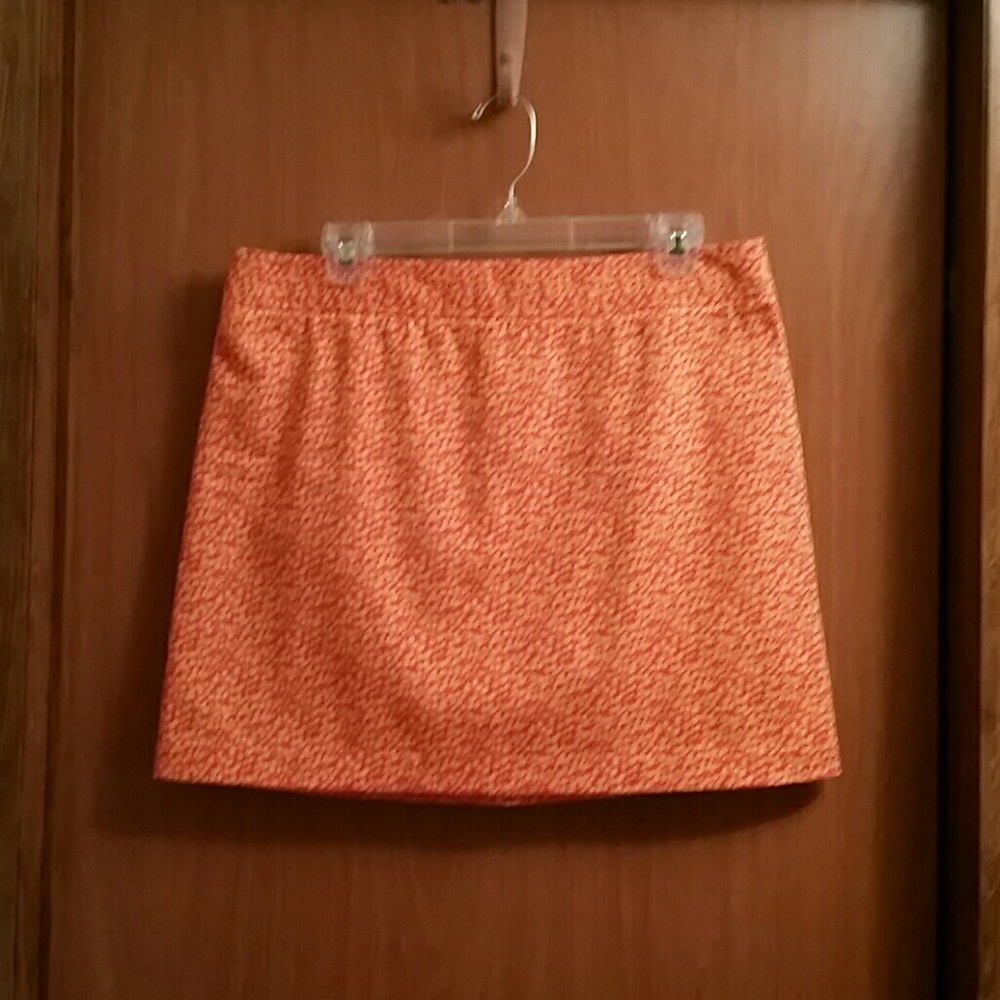 Orange J. Crew Leaf Skirt